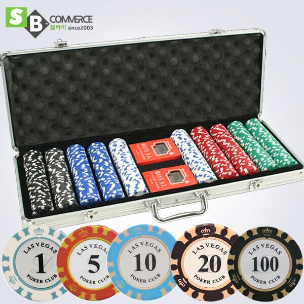셀바이 경기용 카지노칩 14g 데칼클레이 500달러 가방세트
