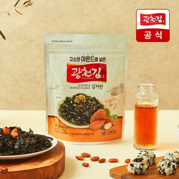 광천김공식판매처 광천김 아몬드 김자반 40g x 10봉