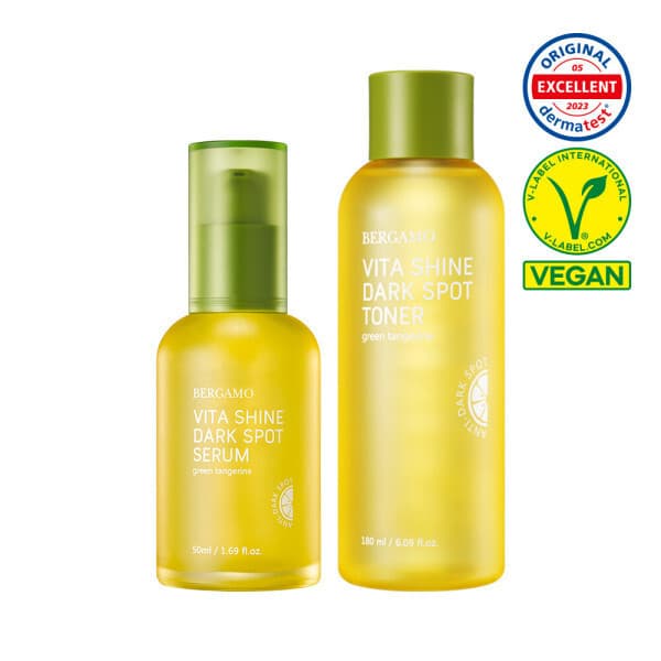 엘케이코스메틱 베르가모 청귤 비타 샤인 잡티 세럼 50ml + 토너 180ml 2종 세트