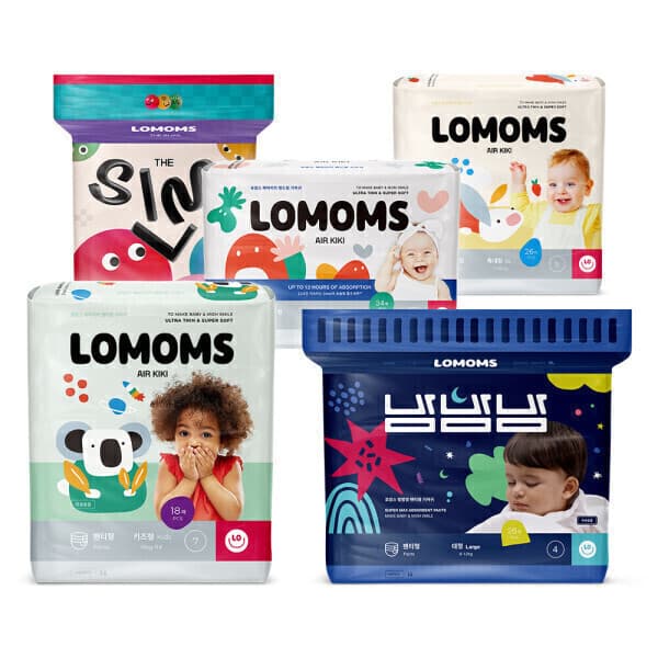LOMOMS 로맘스 기저귀 4팩 모음전