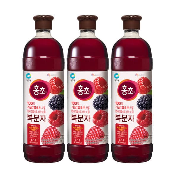 대상청정원-스타배송 홍초 복분자 1.5L x 3병 - 최저가 22,750원