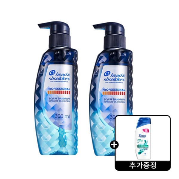 피앤지-스타배송 헤드앤숄더 프로페셔널 오일컨트롤 샴푸 300ml 2개 + 헤드앤숄더 가려운 두피 케어 샴푸 80ml - 최저가 22,900원