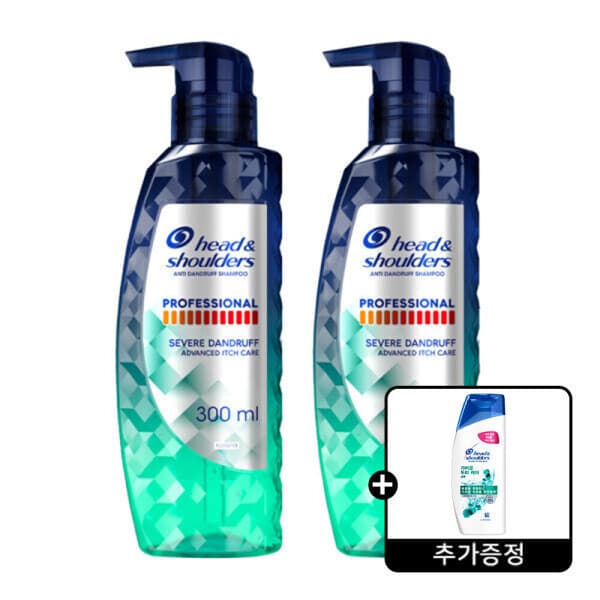 피앤지-스타배송 헤드앤숄더 프로페셔널 가려운 두피케어 샴푸 300ml 2개 + 헤드앤숄더 가려운 두피케어 샴푸 80ml - 최저가 24,900원