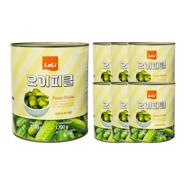푸드올마켓 라리 오이피클 슬라이스 3.1kg x 6ea