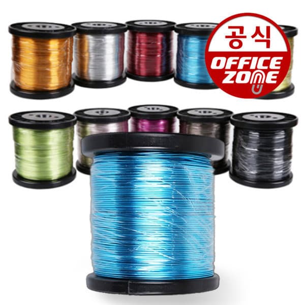 오피스존(주) 대용량 공예철사 보빙 60/240/160/120M 1.0/1.2/1.5/2mm 칼라 철사 와이어