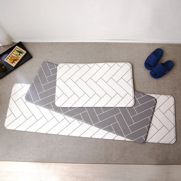 충무몰 PVC 헤링본 양면쿠션 주방매트 120x46