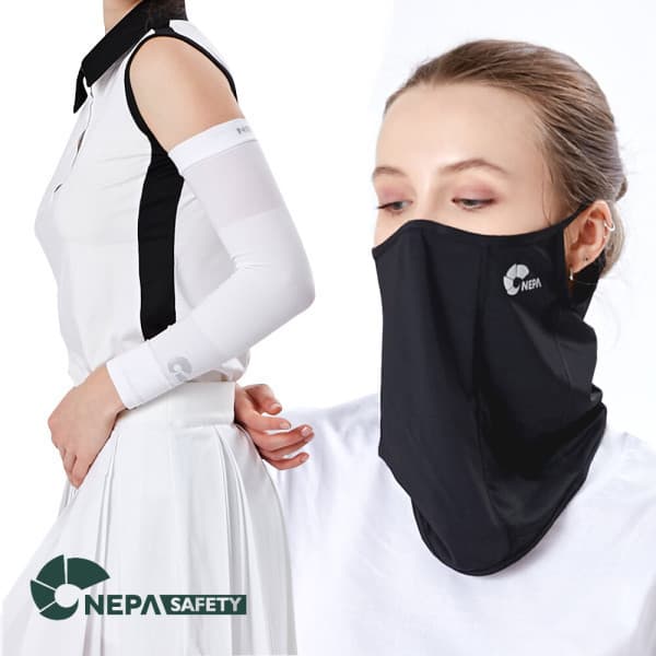 (주)한국바이오메디컬 NEW 네파 넥스카프+쿨토시 자외선 차단 골프 얼굴 가리개 쿨마스크 팔토시