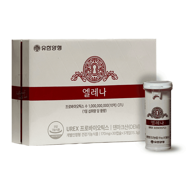 헬로우메디 유한양행 엘레나 UREX 프로바이오틱스 170mg x 30캡슐 x 3개