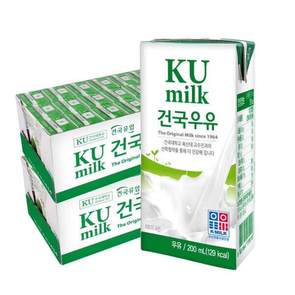닥터케이_K 건국우유 멸균우유 200ml 24팩 X 2개