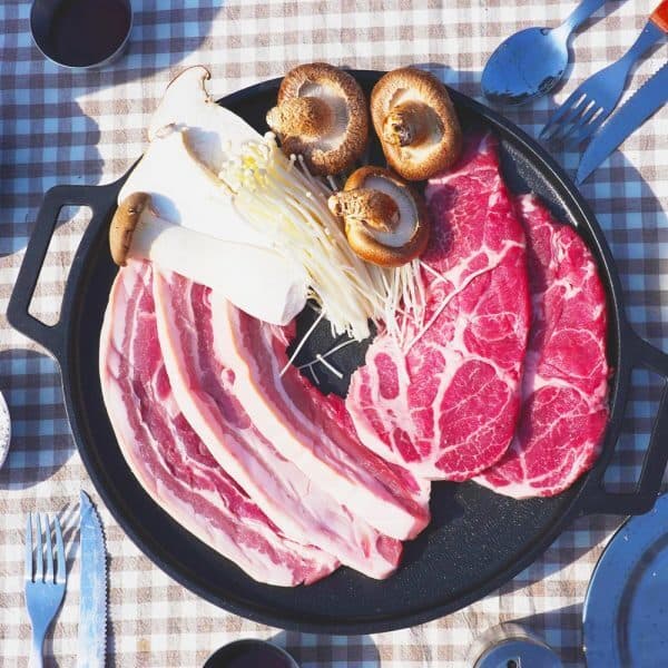 꿀맛컴퍼니 캠핑 그리들 팬 대형 티타늄 코팅 우드손잡이 - 최저가 25,900원