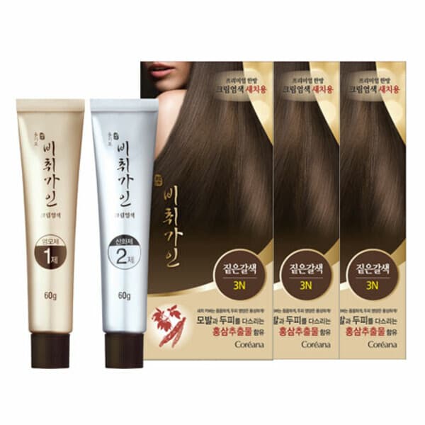 KT알파쇼핑 코리아나 크림염색약 짙은갈색 1+1+1