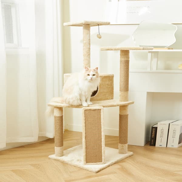 펫토리아 펫토리아 GP 5단 플랫폼 숨숨집 고양이 캣타워 130cm 베이지 - 최저가 69,900원