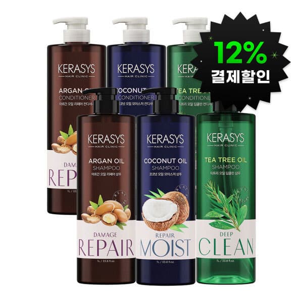 애경-스타배송 케라시스 내추럴 레시피 샴푸/린스 1L X 2개 - 최저가 18,810원