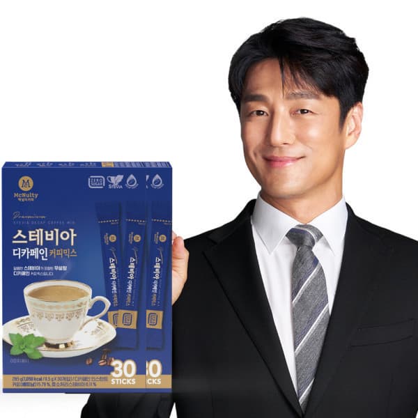 맥널티-스타배송 스테비아 디카페인 커피믹스 30개입 x 2팩