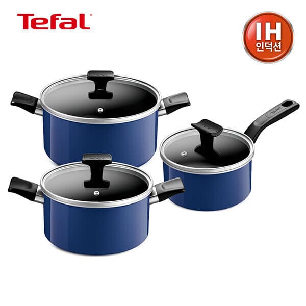 테팔공식스토어 테팔 인덕션 세이버리 냄비 3종(편수 16cm+양수 20cm+24cm)