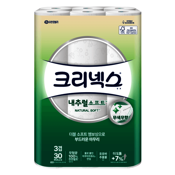 이마트몰쓱배송 크리넥스 3겹 내추럴 소프트 화장지 30m x 30롤