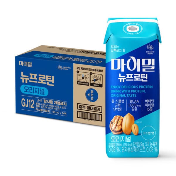대상웰라이프스타배송 마이밀 뉴프로틴 오리지널 190ml 24입
