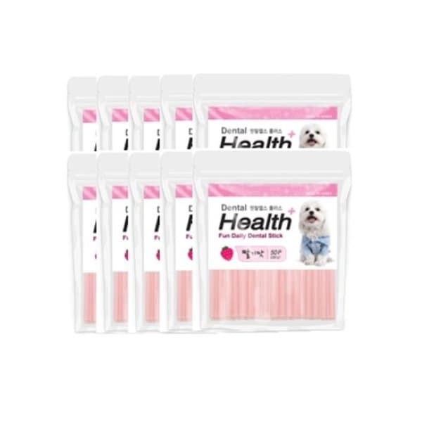 GS_SHOP 덴탈헬스플러스 딸기 50p x 10개 강아지껌