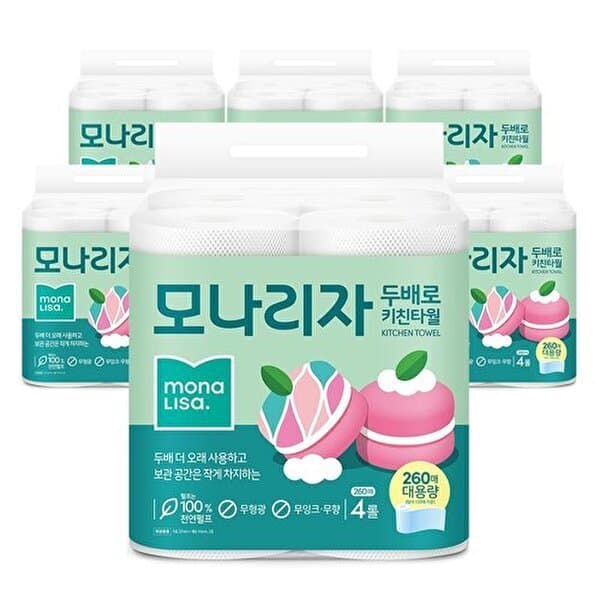 SK스토아 모나리자 두배로 키친타월 260매 4롤 4팩