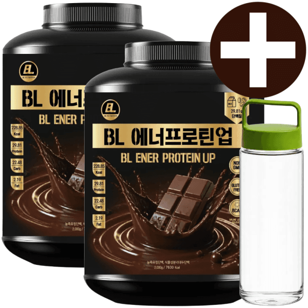 비엘뉴트리션 비엘에너프로틴 단백질보충제 웨이 프로틴 초코맛 2kg + 2kg
