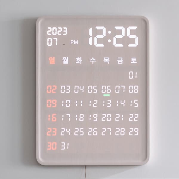 지성아이엔씨 와이파이 홀릭 인테리어 전자 달력 LED 벽시계