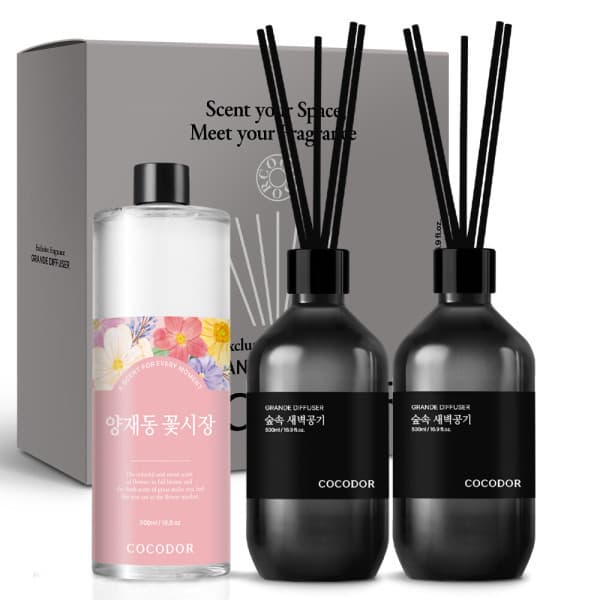 코코도르(주) 코코도르 대용량 프리미엄 디퓨저 500mlX2개 + 리필액 500ml - 최저가 24,580원