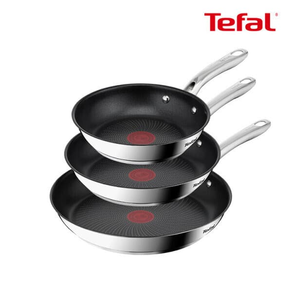 Tefal 테팔 인덕션 티타늄 1X 스테인리스 스틸 심플리쉐프 프라이팬 3종 세트(20cm+24cm+28cm)