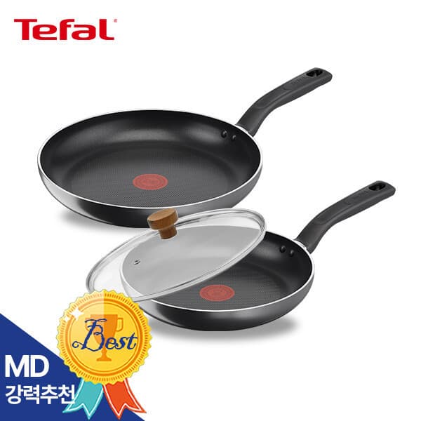 Tefal 테팔 쿡이지 프라이팬 2종 세트 24cm 28cm 우드뚜껑 - 최저가 60,450원