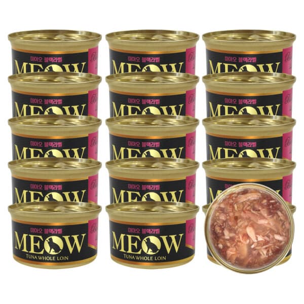 펫츠파파 미아오 프리미엄 블랙라벨 참치 85g x24개 고양이캔