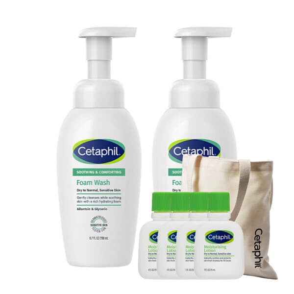 갈더마코리아스타배송 세타필 수딩 폼 워시 클렌저 200ml 2개 에코백 로션 29ml 4개