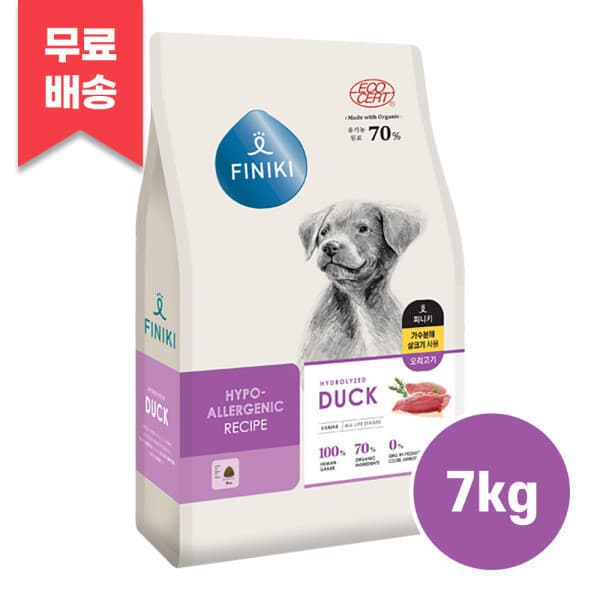 일탑몰 피니키 독 오리고기 7kg 가수분해 강아지 사료