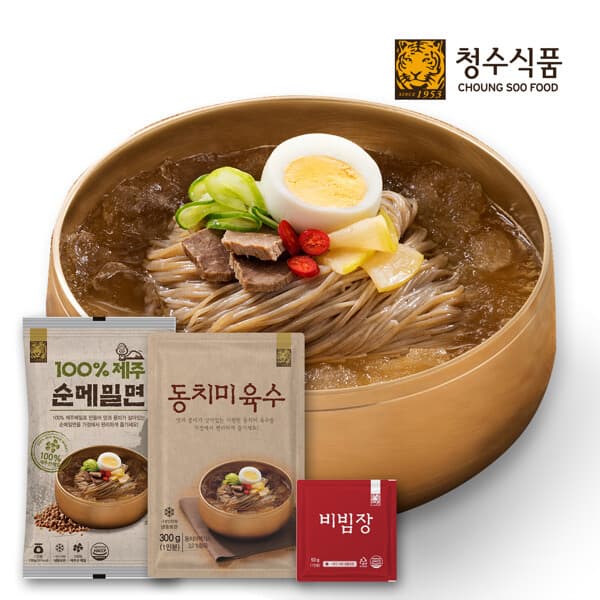 현대홈쇼핑Hmall 100%제주순메밀면 18인분 (면18팩+동치미육수10팩+비빔장8팩)
