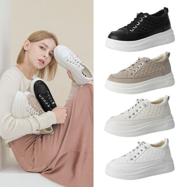 올리_OLLIE 올리 쥬얼 제시 퀄팅 키높이 쿠션 스니커즈 6cm