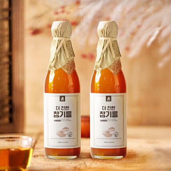 농업회사법인산지로드 저온압착 홍주부 더진한 참기름 350ml+350ml 통참깨사용 - 최저가 12,750원