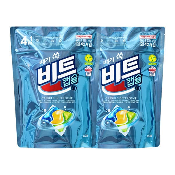 라이온코리아 비트 캡슐세제 진드기케어 42개입 2개 - 최저가 63,150원