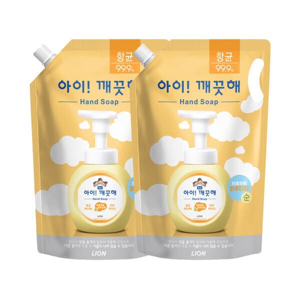 라이온코리아 아이깨끗해 핸드워시 순향 리필 1.8L 2개