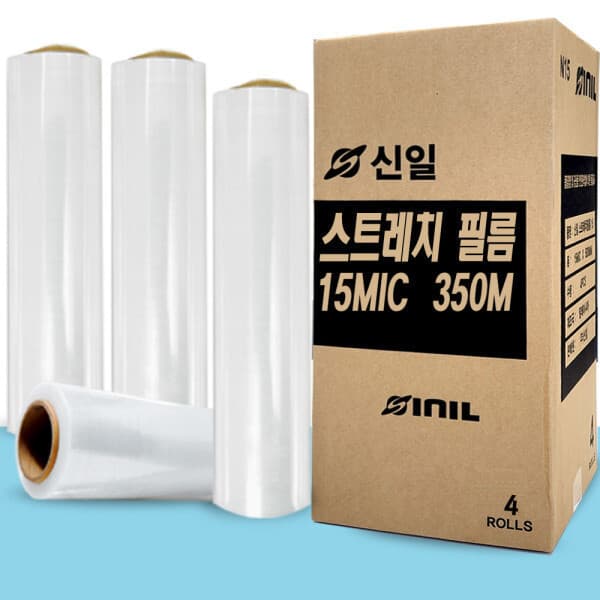 신일테이프공식몰 신일 스트레치필름 15mic 4롤 공업용 수동랩