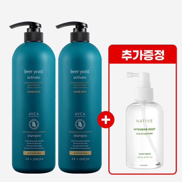아브카 아브카 맥주효모 탈모케어 샴푸 우디머스크향 200ml + 네이티브 헤어토닉 - 최저가 17,000원