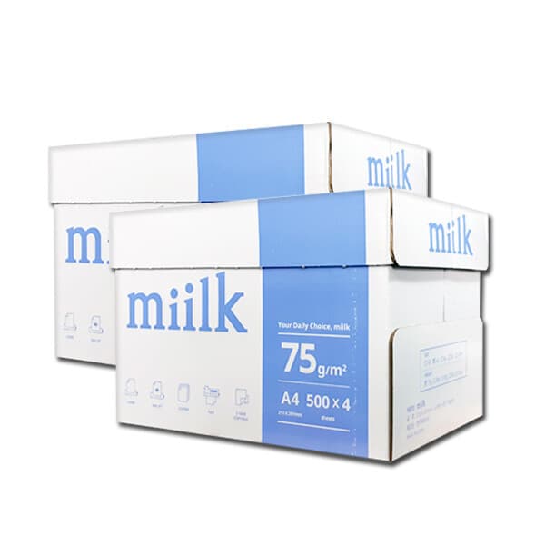더블에이정품 밀크(Miilk) A4 복사용지 75g 4000매
