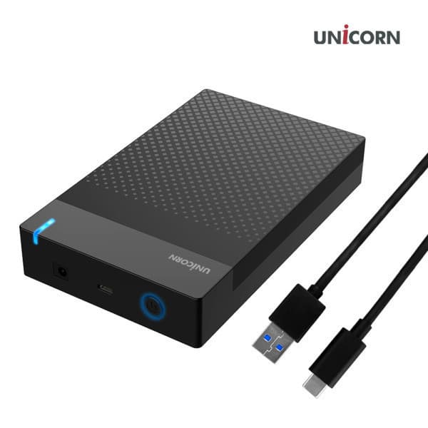 플러스미니샵 유니콘 HDD-500V USB3.1 C to A 유무선 외장하드케이스 3.5인치 원터치 슬라이드 조립 - 최저가 19,800원
