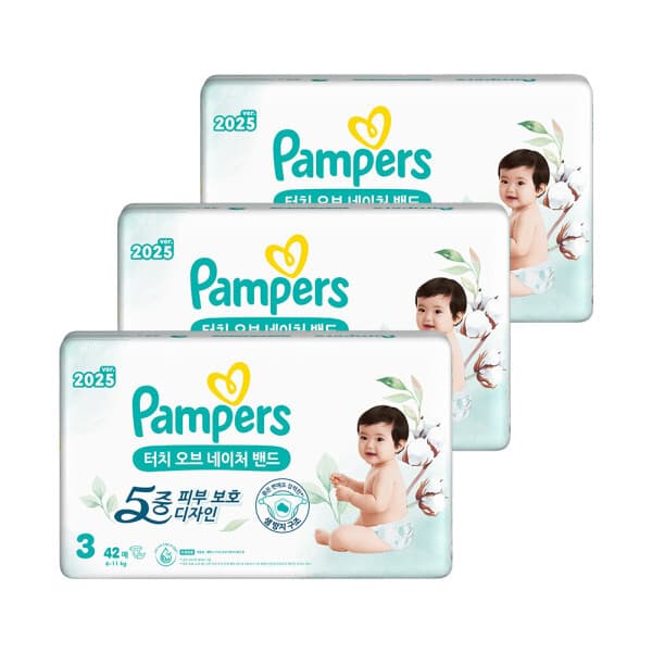 피앤지-스타배송 팸퍼스 터치 오브 네이처 밴드형 기저귀 3단계 1박스