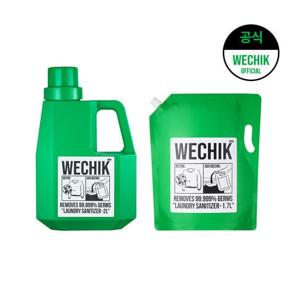 위칙(WECHIK) 세균 99.999% 박멸 살균 섬유유연제 본품 2L + 리필 1.7L 세트