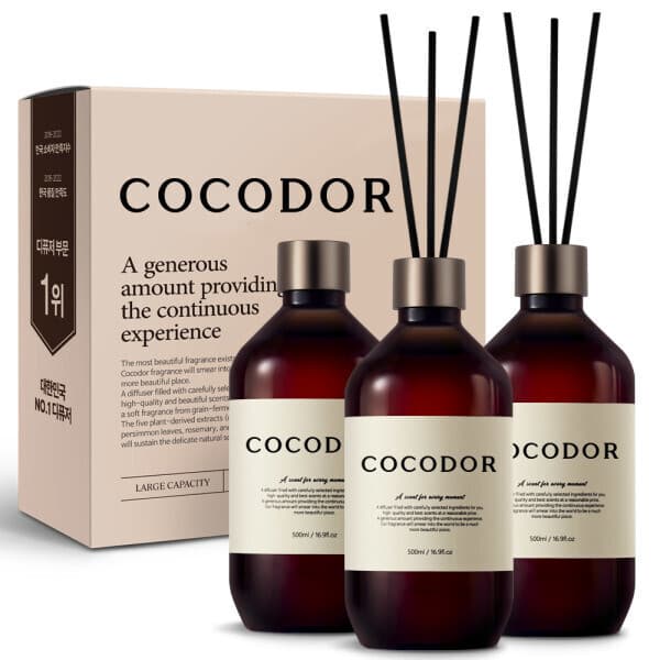 코코도르(주) 프리미엄 대용량 디퓨저 500ml 3개입 / 베이비파우더 스마일