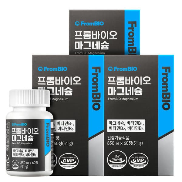 프롬바이오본사직영 마그네슘 에너지충전 비타민B 에너지 신경 근육 기능 60정x3박스