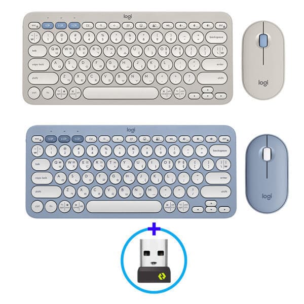 로지텍공식판매점SIB 로지텍코리아 정품 PEBBLE2 COMBO 블루투스 키보드 마우스 세트 K380S+M350S+볼트수신기 - 최저가 69,900원