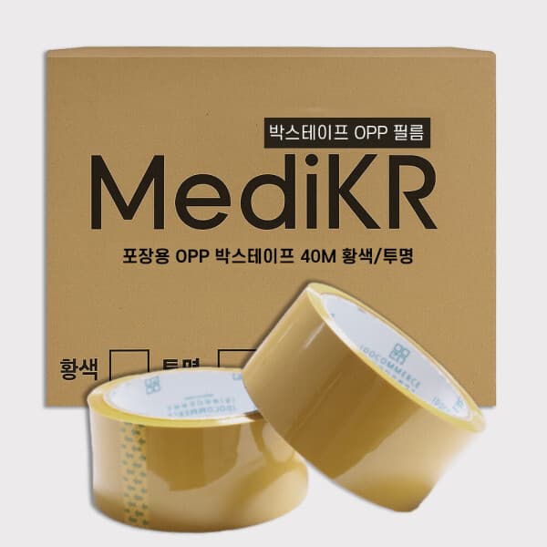 아이디오커머스 박스테이프 40m 황색 OPP 테이프 50개+4개 - 최저가 21,780원