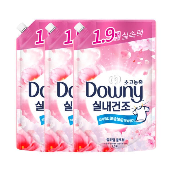 피앤지-스타배송 다우니 실내건조 섬유유연제 플로럴 블로썸 1.35L 3개 - 최저가 26,710원
