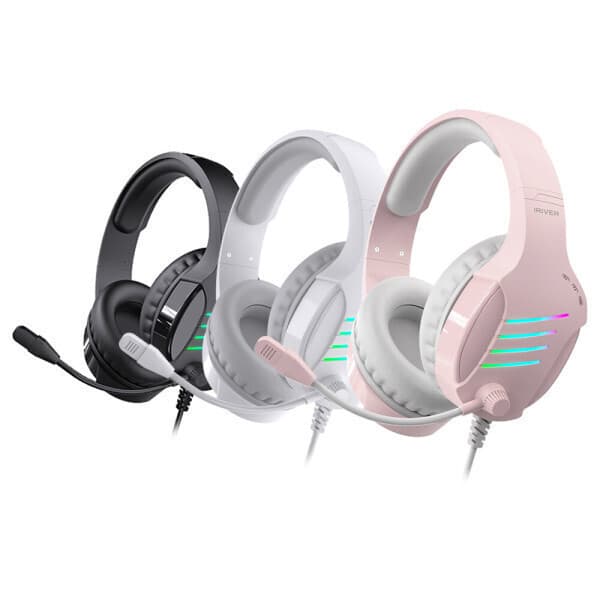 Samsung스토어 아이리버 유선 게이밍 헤드셋 ENC 노이즈캔슬링 마이크 레인보우LED EQwear-G7H