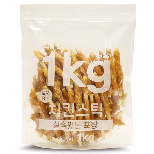 멍멍스타 테비 사사미 강아지간식 치킨스틱 1kg