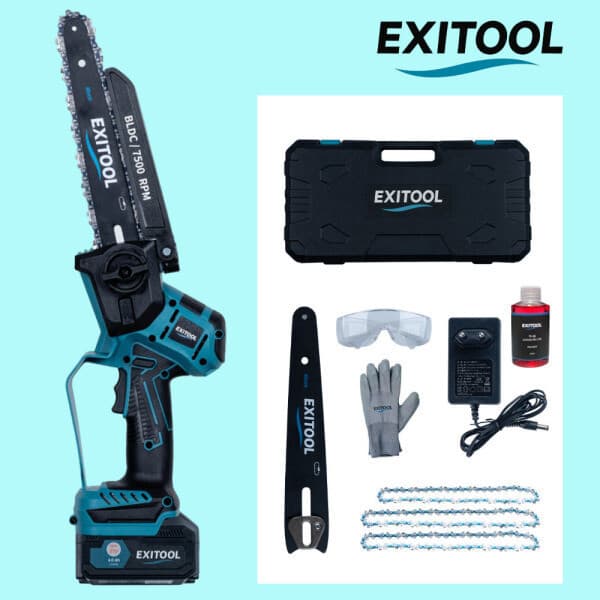 EXITOOL 엑시툴 무선 전기톱 충전식 소형 4.0ah 체인톱 - 최저가 155,000원
